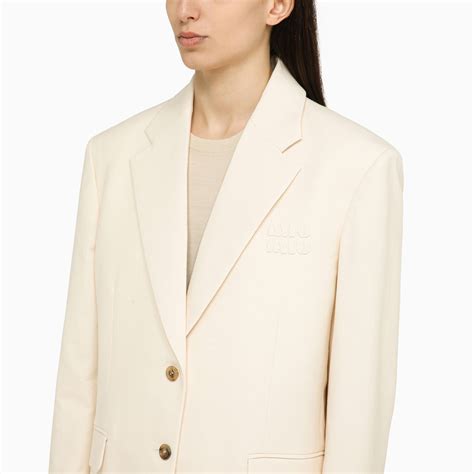 miu miu white jacket|White Denim Jacket .